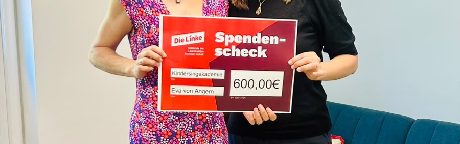 Spendencheck in Höhe von 600€