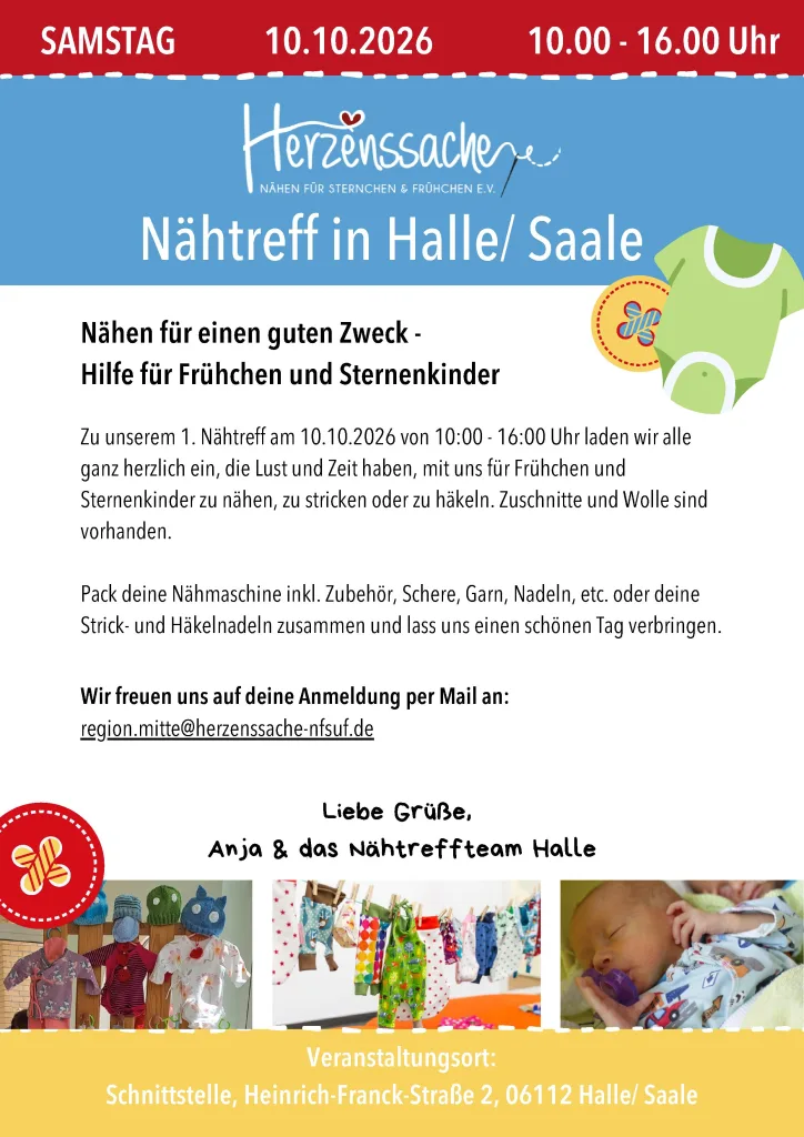 Erster Nähtreff - Hilfe für Frühchen und Sternenkinder