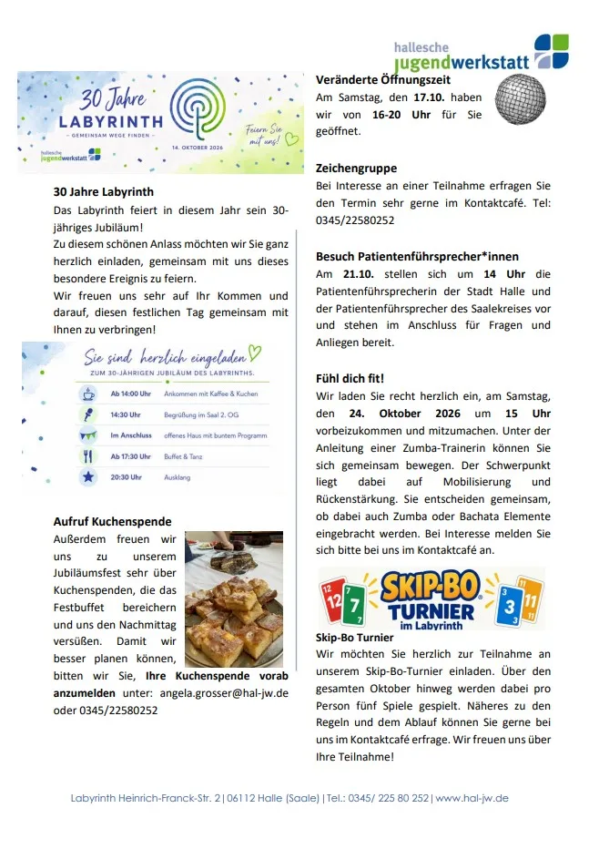Bild Seite 2 Newsletter Labyrinth Oktober