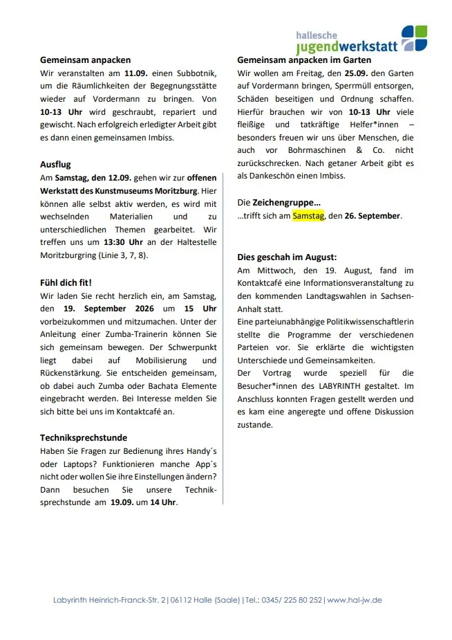 Bild Seite 2 Newsletter Labyrinth September aktualisiert