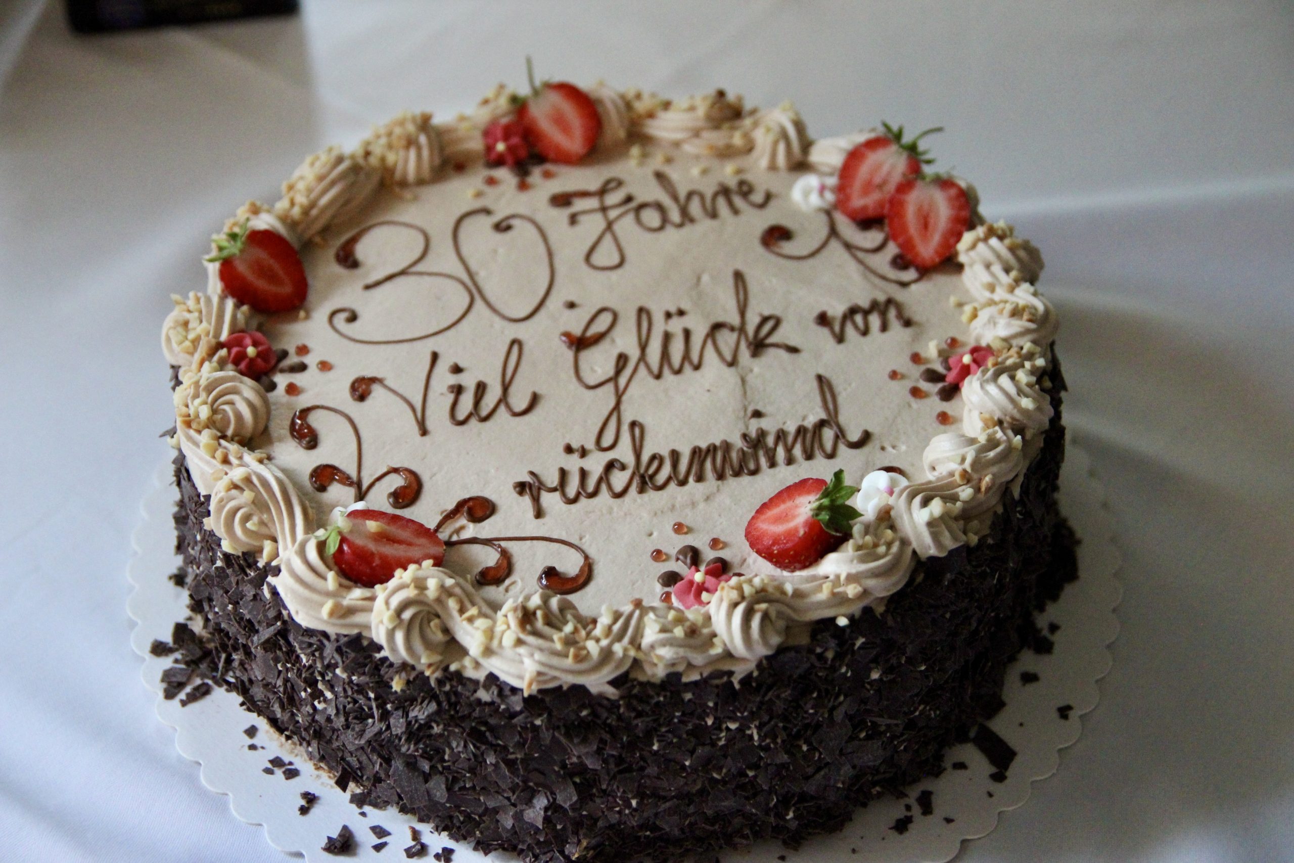 Geburtstagstorte mit der Aufschrift 